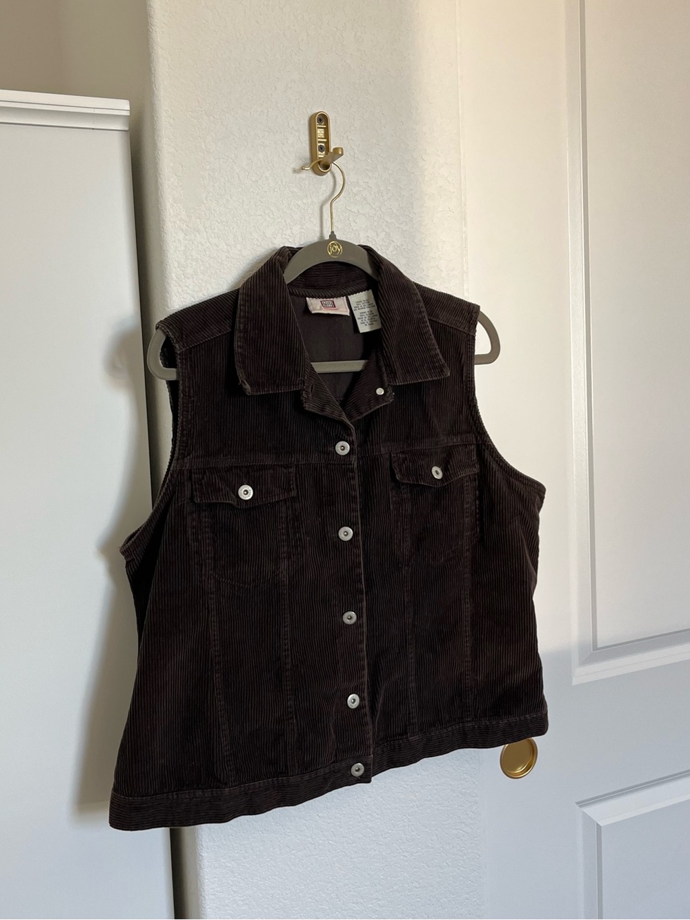 Faded Glory Brown Button Front Vest Women’s 18/20